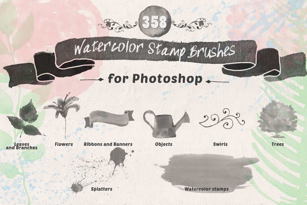 21年最新 水彩ブラシ決定版 無料で使えて便利 オススメのphotoshop水彩画風ブラシ40選 フリー素材 Webdesignfacts