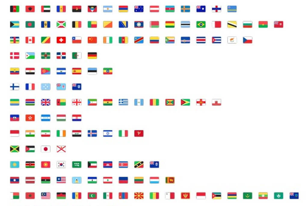 無料 商用可 全世界すべての国の国旗のベクターイラスト画像データ