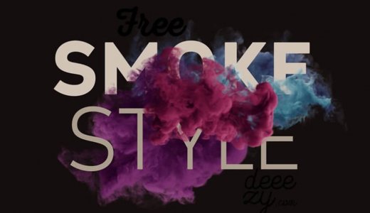 Typography mock-up with cloudy smoke (clouds) and text [psd,photoshop]