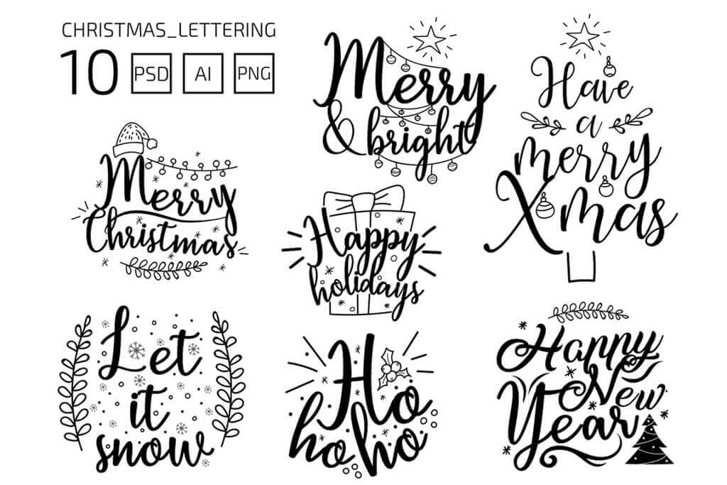 無料 クリスマスにピッタリなレターロゴベクター素材10種 Psd Ai Webdesignfacts