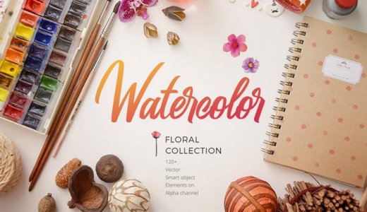 【Free】120 kinds of watercolor taste sand flowers and floral materials drawn by hand [illustrations and logos, wreaths, background patterns, etc.]